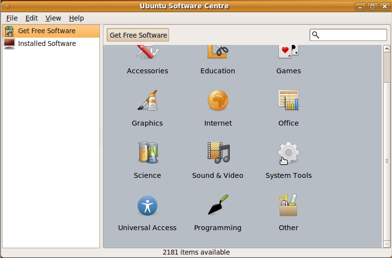 Software Center for Ubuntu 9.10 Alpha