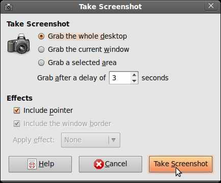 Take Screenshot window