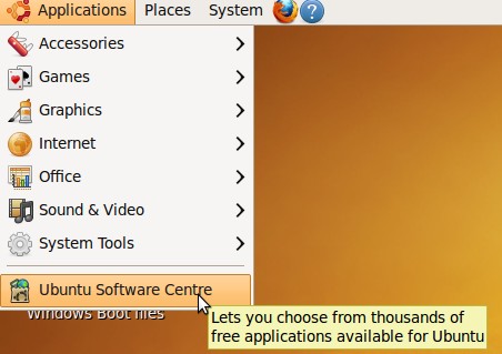 Applications > Ubuntu Software Centre